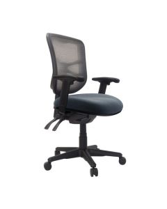 Buro Metro with Seat Slide and Arms, Nylon Base, SafeTex Charcoal fabric