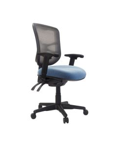 Buro Metro with Seat Slide and Arms, Nylon Base, SafeTex Cobalt fabric