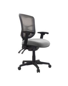 Buro Metro with Seat Slide and Arms, Nylon Base, SafeTex Smoke fabric
