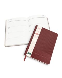 ORANGE CIRCLE 2026 DOTS ON BURGUNDY WTV DIARY 142X193MM