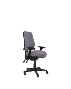 Buro Roma 3 Lever High Back Chair, with Arms, Charcoal fabric