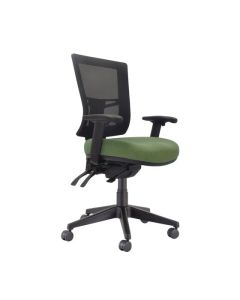 Buro Metro II 24/7 Chair with Arms, Nylon Base, SafeTex Olive fabric