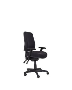 Buro Roma 3 Lever High Back Chair, with Arms, Black fabric