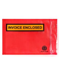 MARBIG PROFESSIONAL PACKAGING ENVELOPE 'INVOICE ENCLOSED' RED 175x115MM BOX1000