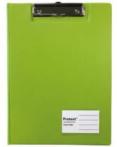 Protext A4 PP Clip Folder - Lime Green- 5 pack