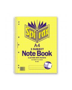 Spirax 596 5 Subject Notebook 8 Lecture Note Pockets A4 250 page