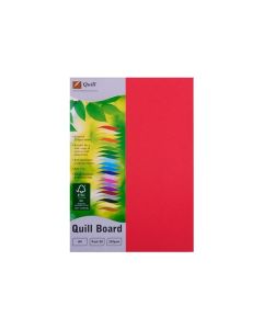 Quill Coloured Board 210gsm A4 Pack of 50 : Red