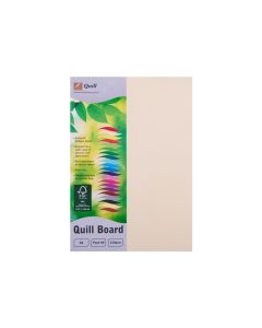 Quill Coloured Board 210gsm A4 Pack of 50 : Cream