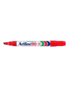 Artline 90 Permanent Marker 5mm Chisel Nib Red - box of 12