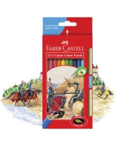 Classic Colour Pencils Assorted Pack of 12 includes 1 Grip Colour Pencil in Gold 