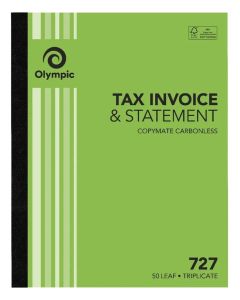 Olympic Carbonless Triplicate Invoice/Statement Book No. 727 250x200 50 Leaf  