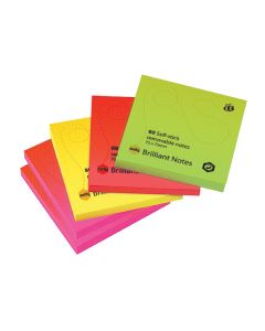 Marbig Notes Brilliant Assorted Colours Pack of 5