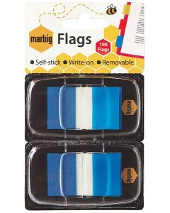 Marbig flags 25x44mm  Blue 2 pack 