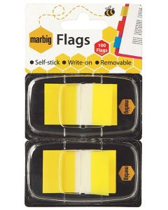 Marbig Flags 25x44mm  Yellow 2 pack 