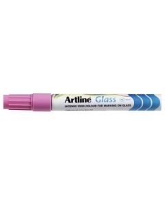 Artline Glass Marker 4mm Bullet Nib Pink (Min Order Qty 1)