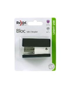 Rexel Stapler Mini Bloc Charcoal 