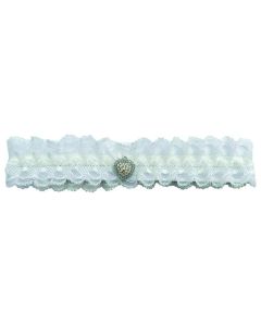 Bridal Garter Ivory Lace with Heart 