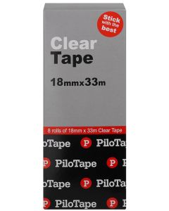 PiloTape Clear Tape 18mmx33m BOX OF 8