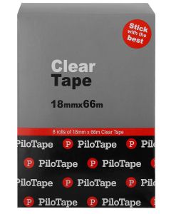 PiloTape Clear Tape 18mmx66m BOX OF 8