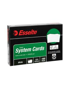 Esselte System Cards 152x102mm 6x4  Ruled White Pack of 100 (Min Ord Qty 1)