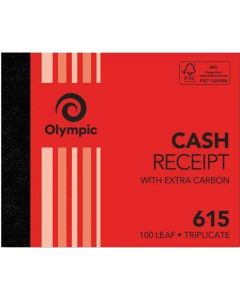 Olympic Carbon Triplicate Cash Receipt Book No. 615 100x125 100 Leaf 