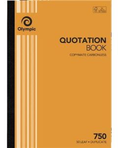 Olympic Carbonless Duplicate Quote Book No. 750 297x210 50 Leaf 