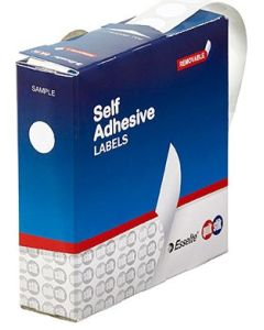 Quikstik Label  Dispenser Circle 14mm White 1200  Labels (Min Order Qty 1)