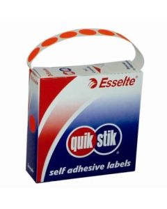 Quikstik Label Dispenser Circles 14mm Fluro Red (Min Order Qty 1)