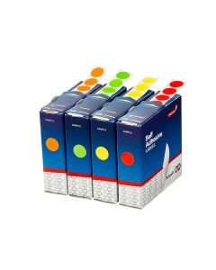 Quikstik Label Dispenser Circles 14mm Fluro Yellow (Min Order Qty 1)