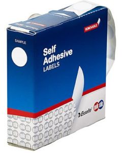 Quikstik Label  Dispenser Circle 19mm White 900  Labels (Min Order Qty 1)