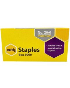 Marbig Staples 26/6 Box of 5000 