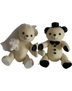 Bride & Groom Message Bear & Signature Pen 10.5"