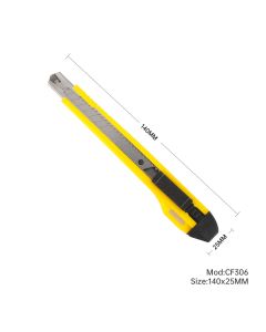 Plastic Cutter Safety Knife 9mm Yellow
