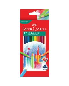 Triangular Colour Pencils Assorted Pack of 12 