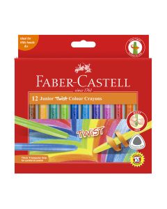 Junior Triangular Twist Wax Crayons Assorted Pack of 12 