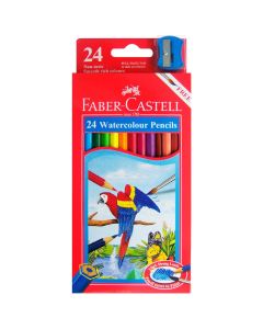 Watercolour Pencils Assorted Pack of 24 includes 1 brush & Sharpener 