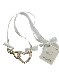 Bridal Diamante Gold Heart and Infinity Charm