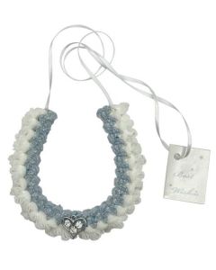 Blue Braided Style Horseshoe Bridal Charm with Heart