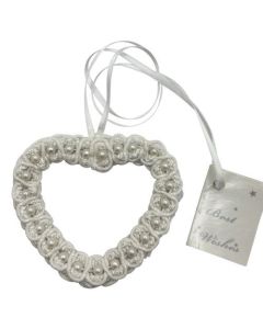 Bridal Heart Shape Knitted Pearl Lace Bridal Charm