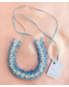Wedding Horseshoe Bridal Charm with Blue Lace and Pearl