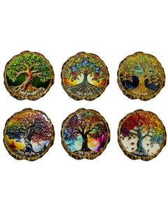 Ceramic 3D Tree of Life Fridge Magnets Pack of 12