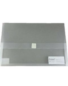 Protext Foolscap Document Wallets Velcro Closure Clear 