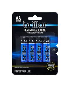 Brillar AA 4 CARD Platinum Alkaline Batteries