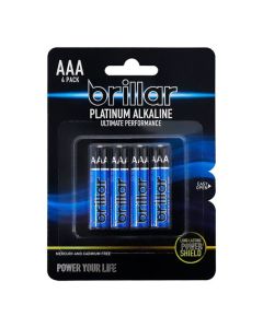 Brillar AAA 4 CARD Platinum Alkaline Batteries