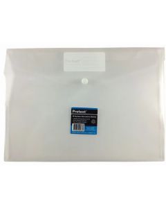 Protext A4 Document Wallets Button Closure Clear 