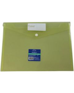 Protext A4 Document Wallets Button Closure Yellow