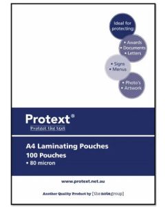 Protext A4 Laminating Pouch 80 Mic Pk 100