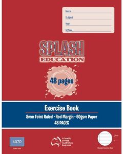 Splash 48 Page 8mm Ruled Exercise Book 225x175mm