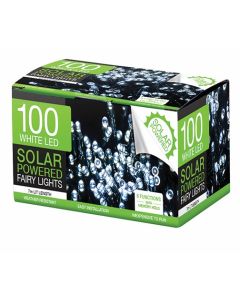 Fairy Lights 100 LED Fairy Solar Operated Lights 8 Function Memory Hold White LED