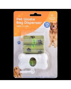 Pet Waste Bag Dispenser with 3 Rolls